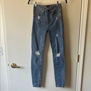 Wild Fable High Rise Distressed Blue Jeans